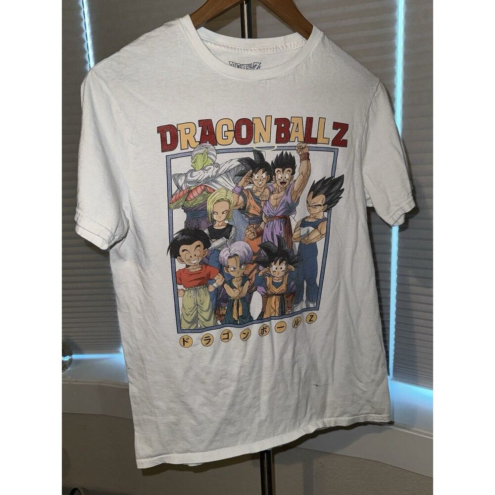 Dragon Ball Z Tshirt Men’s Medium White Graphic Goku Retro DBZ Anime Tee